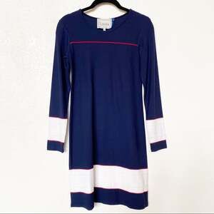 Leota Navy Blue Nautical Shift Dress Size XS